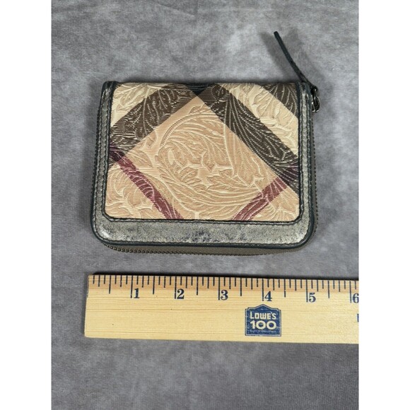 BURBERRY Wallet Embossed Nova Check Zip Around Wallet 5” Beige - Picture 3 of 6